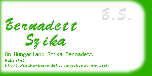 bernadett szika business card